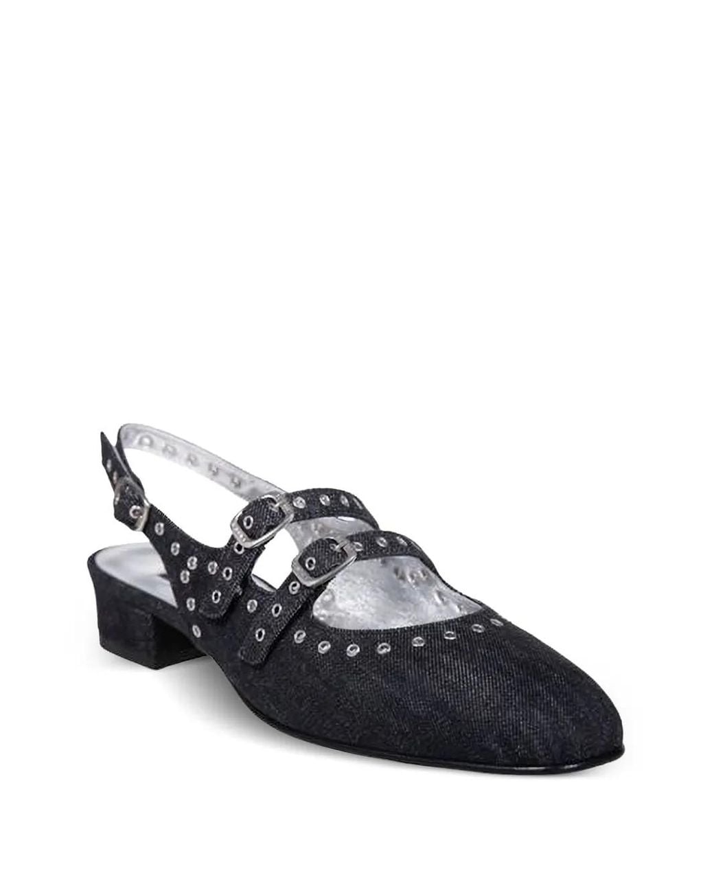 CAREL PARIS Black Queen Slingback Pumps