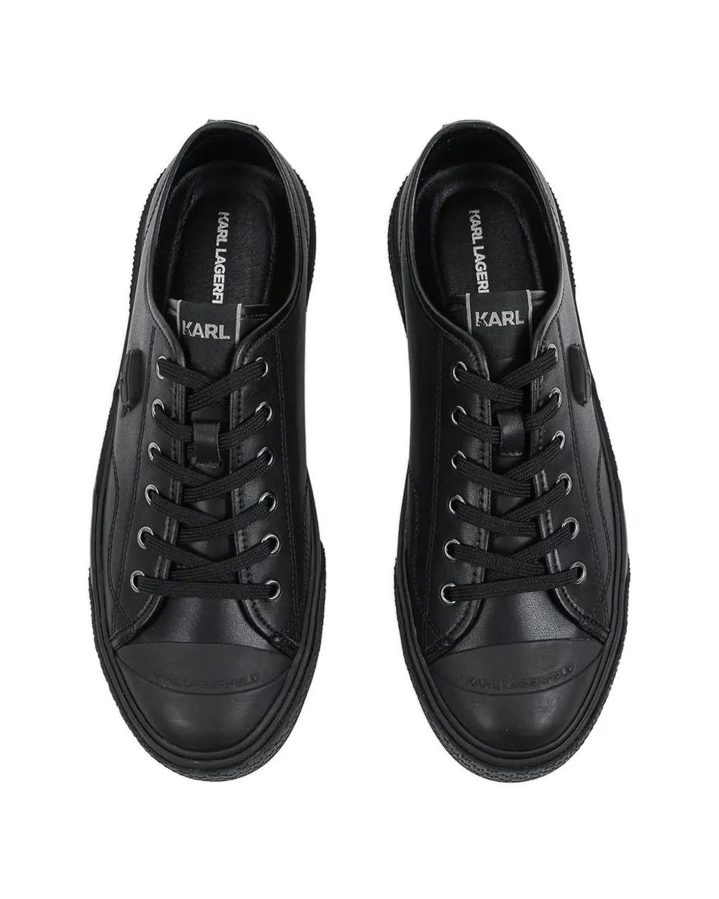 Karl Lagerfeld Black Leather Sneakers for men