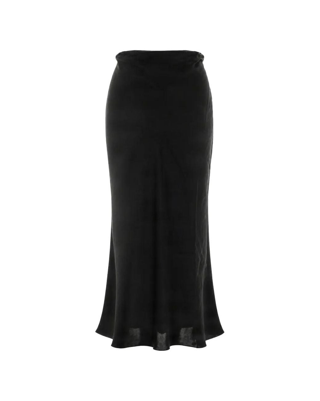 Fiorucci Black Satin-Finish Maxi Skirt
