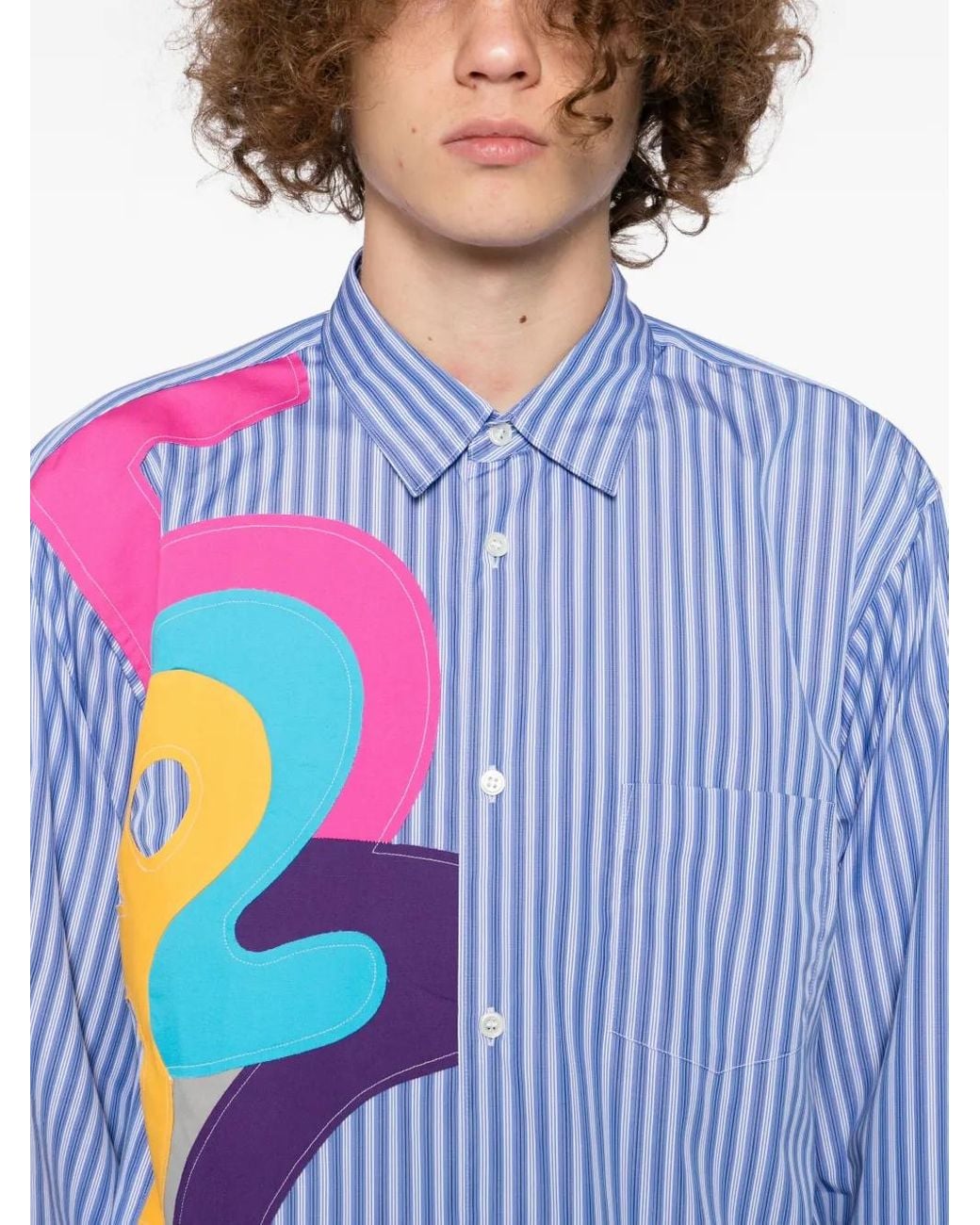 Comme des Garçons Blue Striped Shirt for men