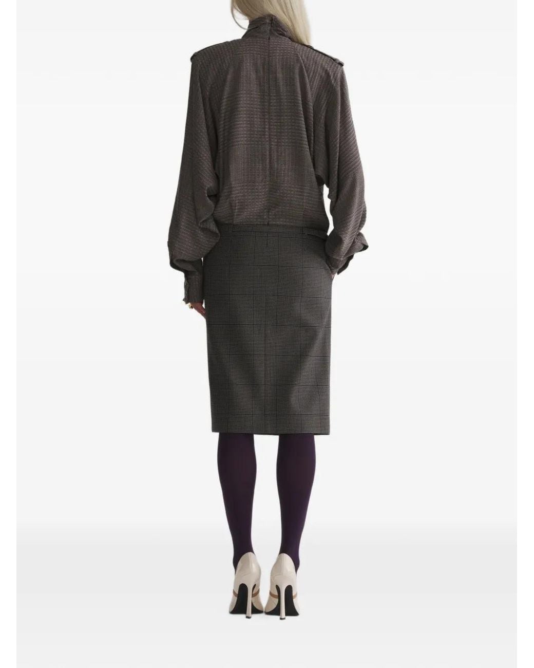 Mugler Gray Hybrid Shirt Dress