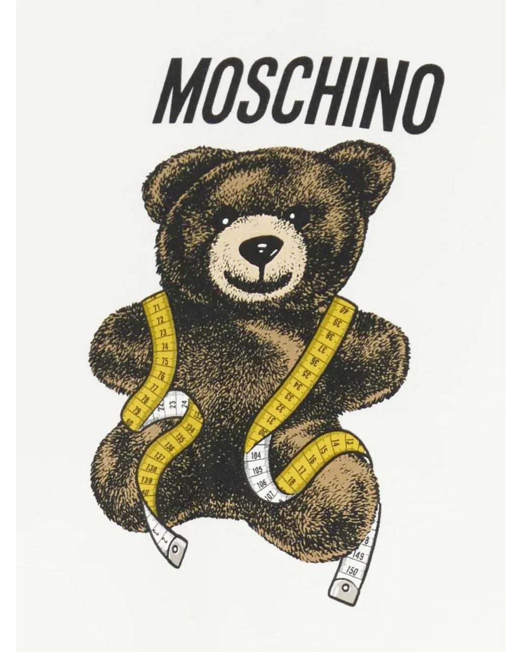 Moschino White Teddy Bear Logo-Print T-Shirt for men