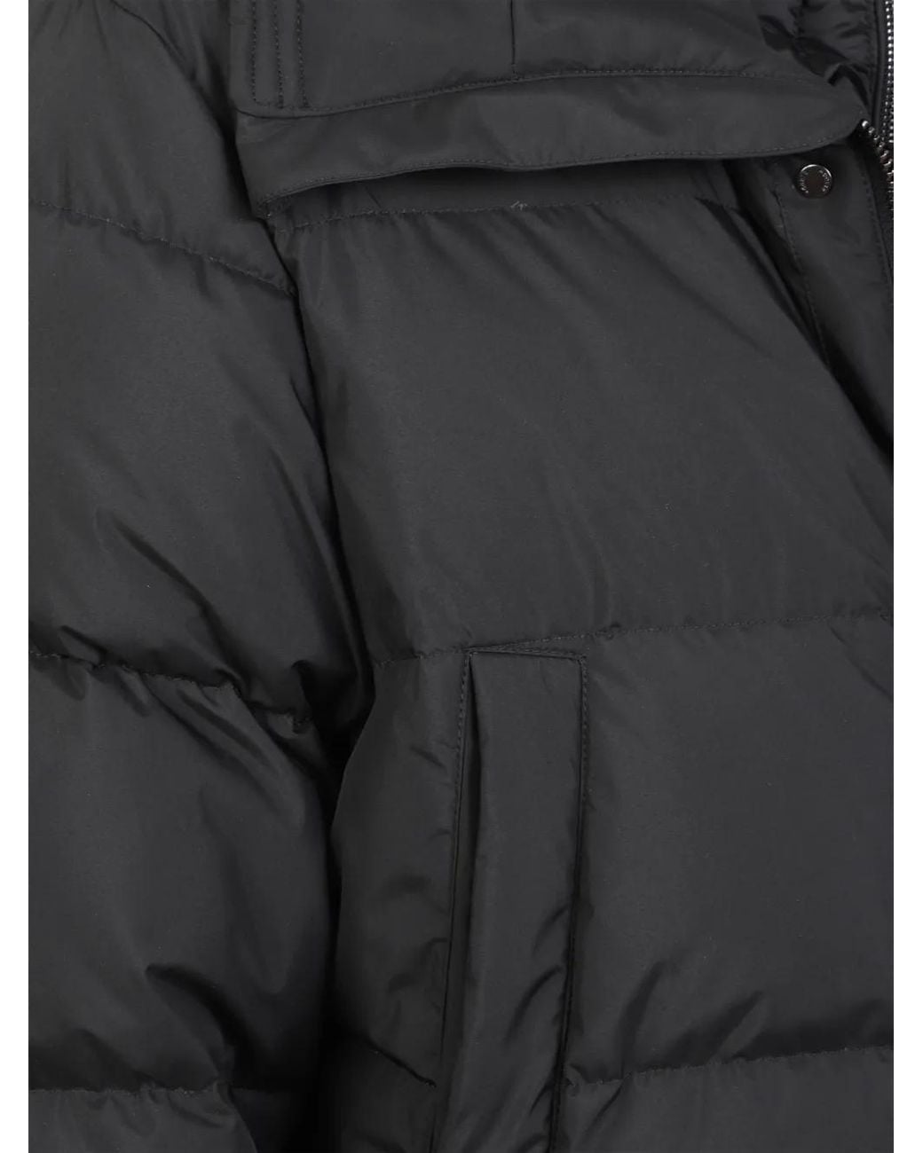 Moorer Black Quilted Hooded Jacket for men