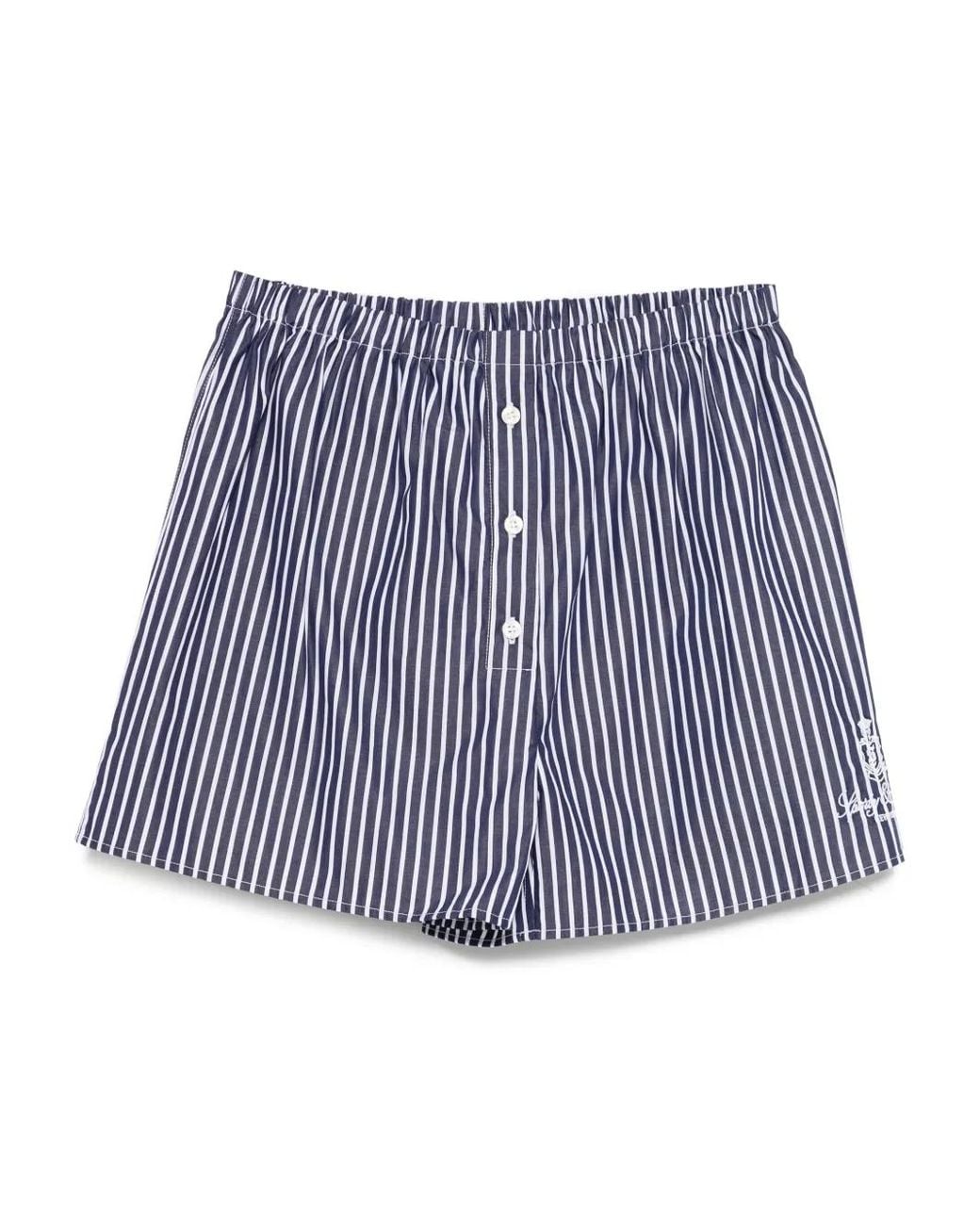 Sporty & Rich Blue Vendome Striped Shorts