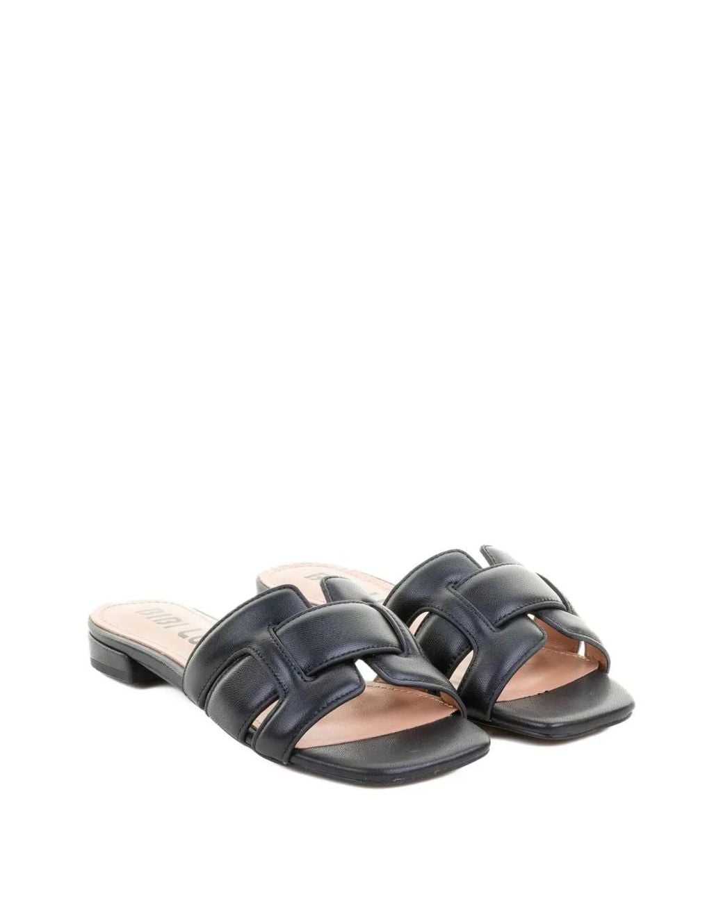 Bibi Lou White Holly Leather Flat Sandals