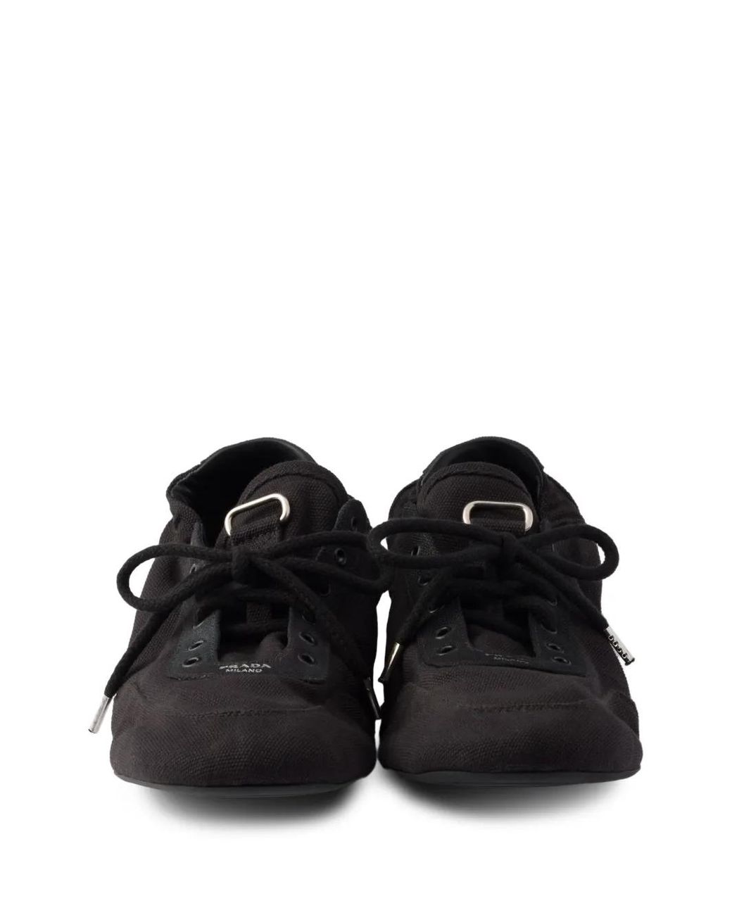 Baskets Collapse En Toile Prada en coloris Black
