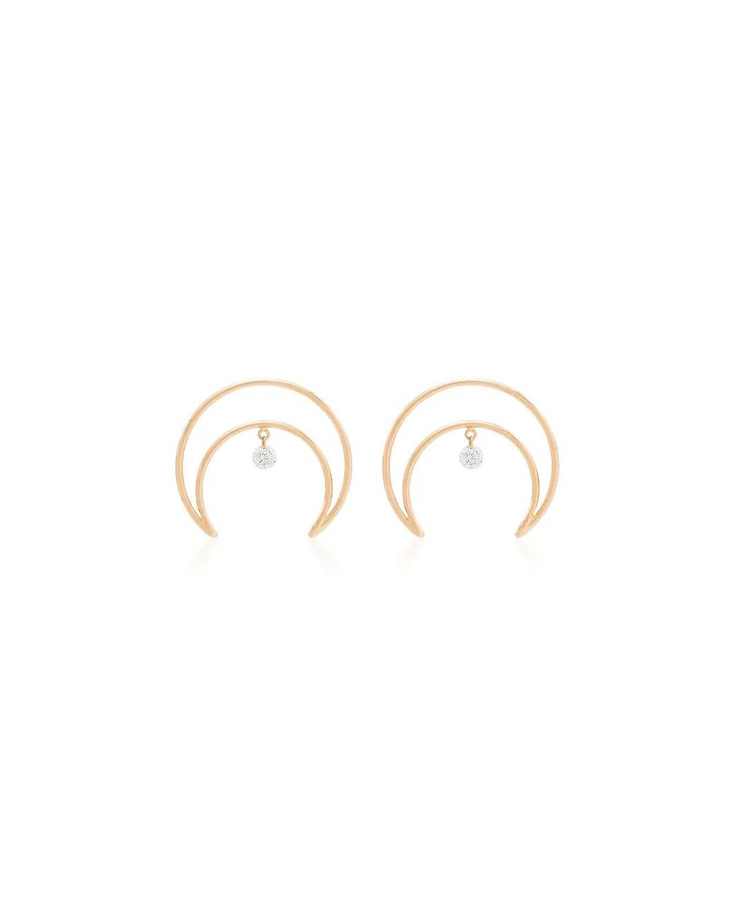 PERSÉE White 18Kt Crescent Moon Earrings