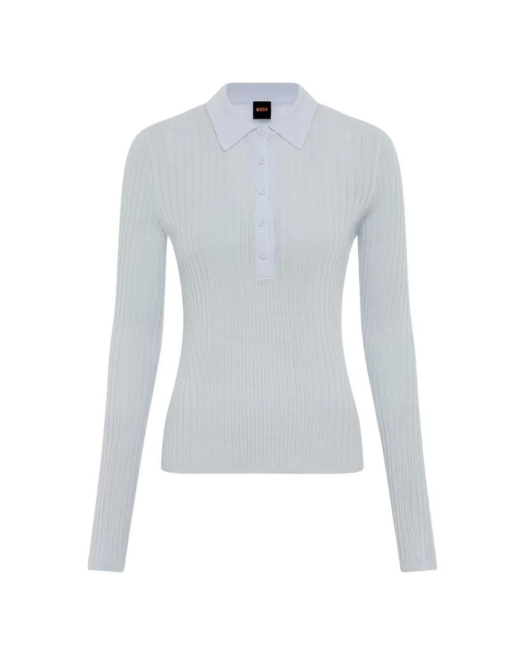 Boss Blue Polo-Collar Sweater
