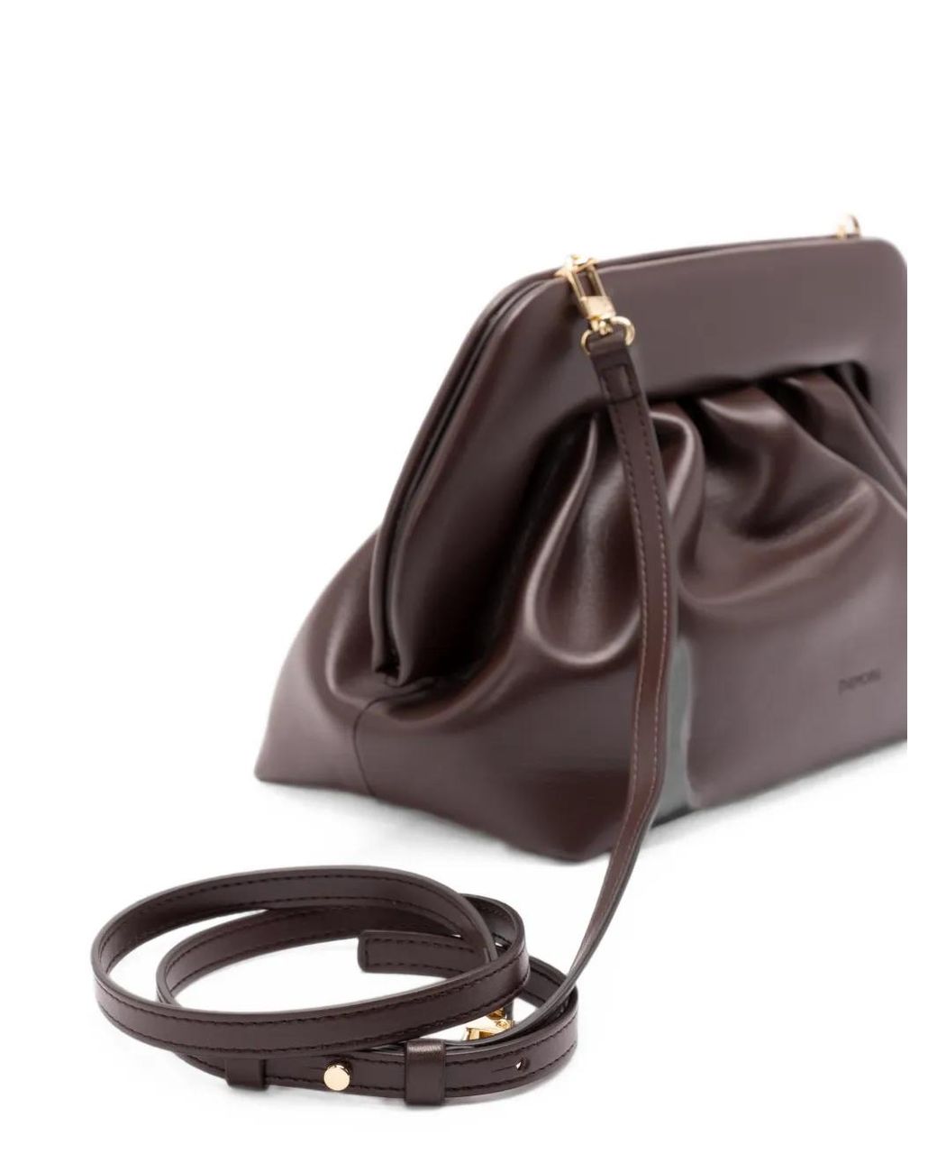 THEMOIRÈ Brown Bios Ruched Clutch Bag