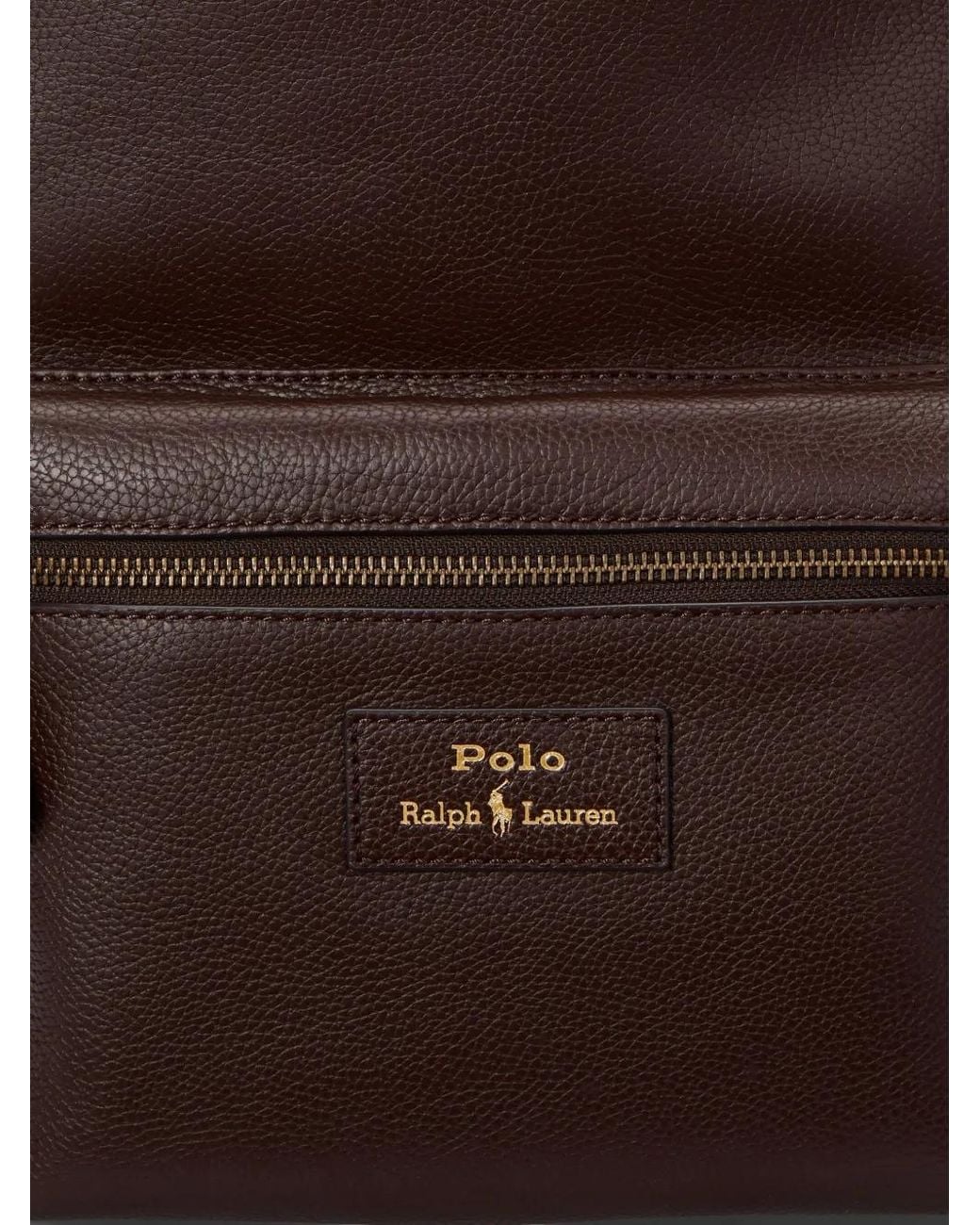 Polo Ralph Lauren Brown Leather Zip-Fastening Backpack for men