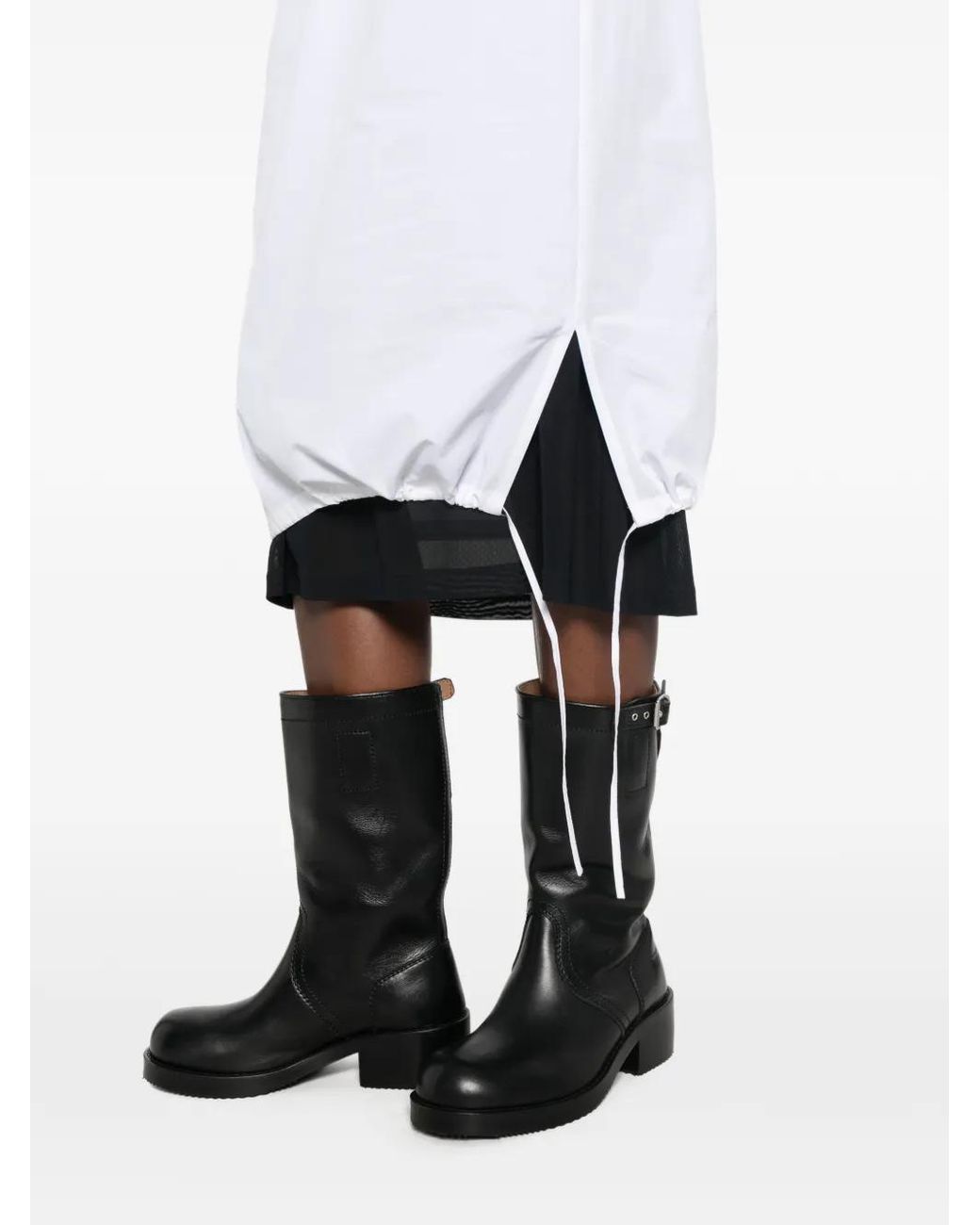 Prada White Drawstring-Fastening Skirt
