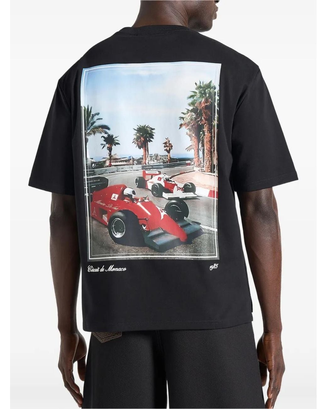 Manière De Voir Black Kian Circuit De Monaco Cotton T-Shirt for men