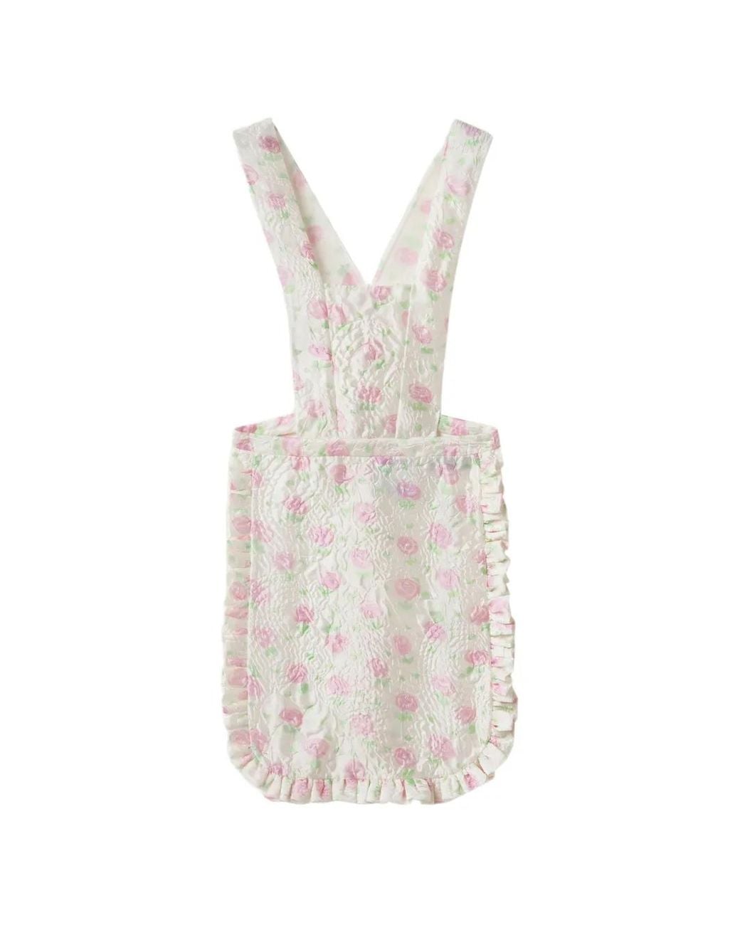 Miu Miu White Floral Cloqué Apron