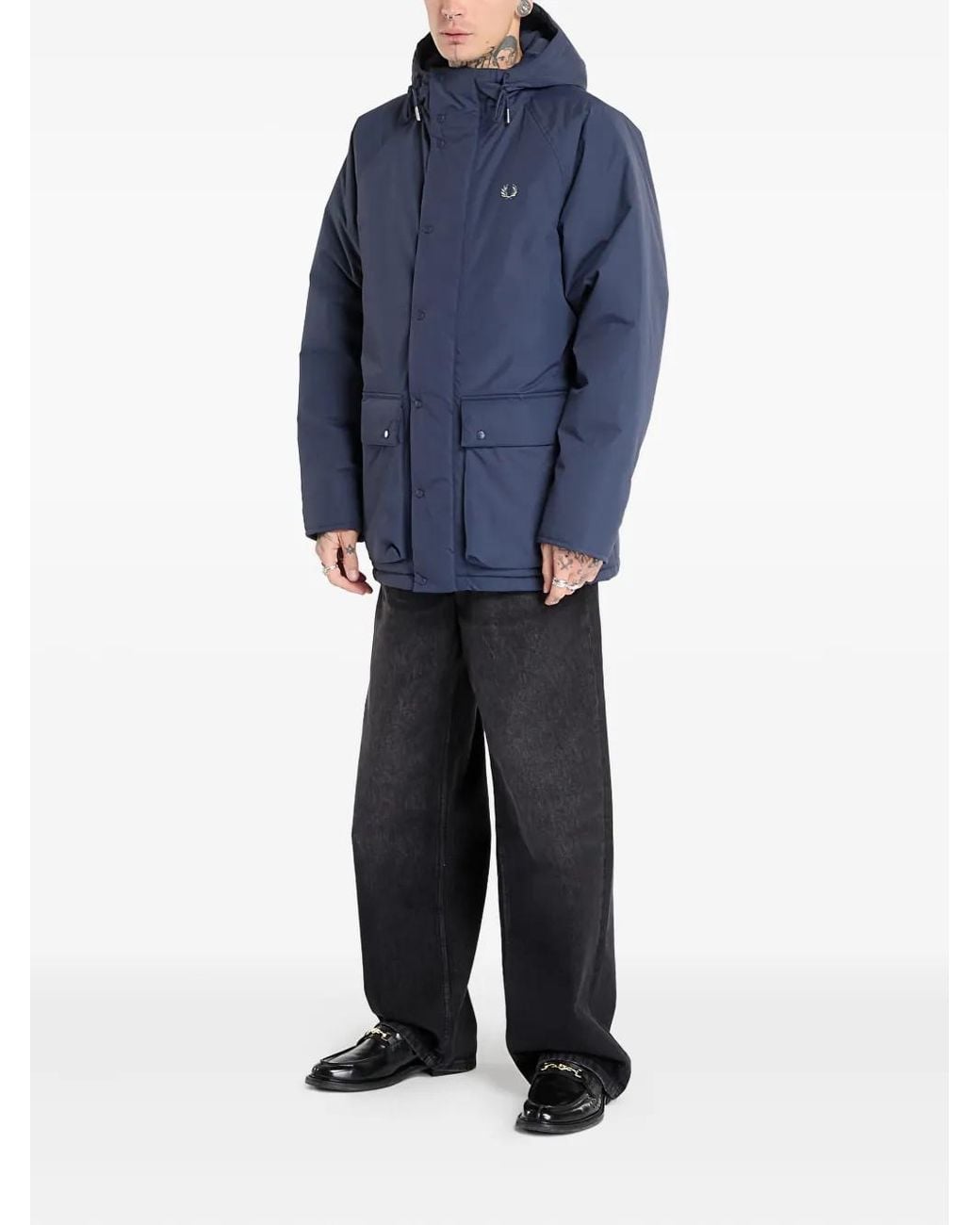 Fred Perry Blue Padded Jacket for men