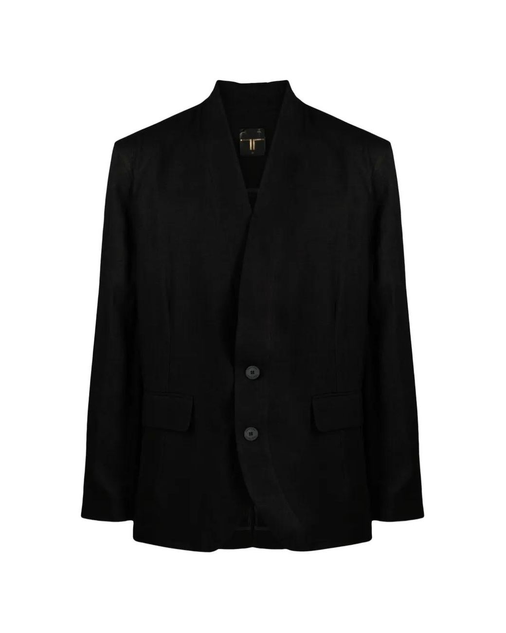 Tessitura Body Couture Black Kimono-Style Shawl-Lapel Blazer