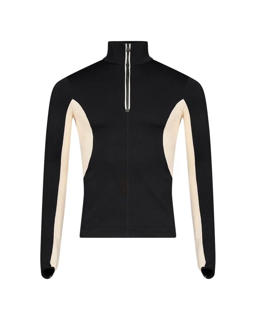 Moncler Blue Panelled Half-Zip Sweater for men