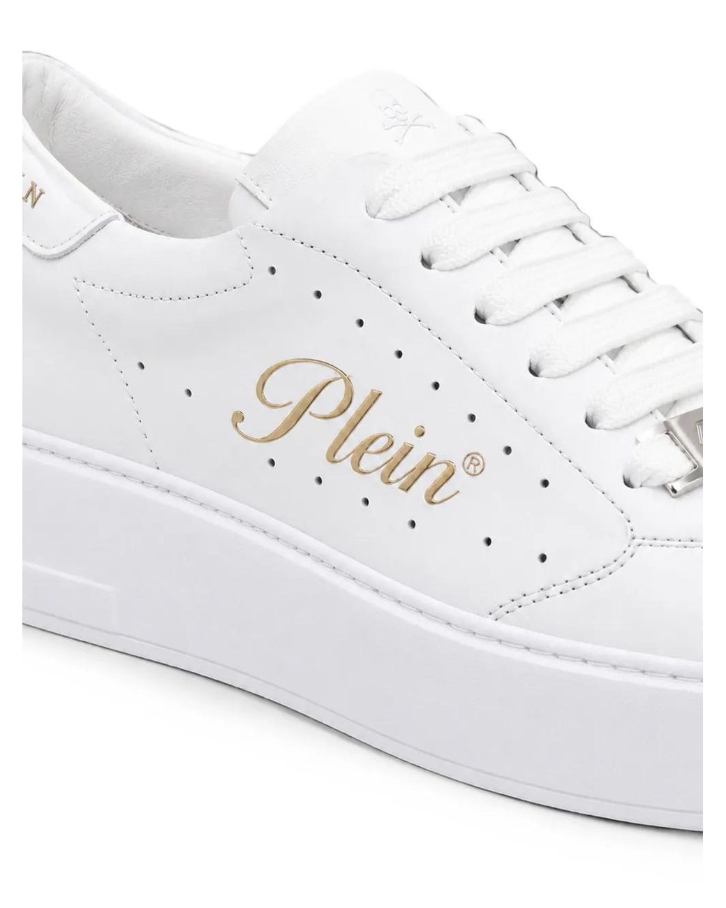 Philipp Plein White Low-Top Sneakers Signature for men