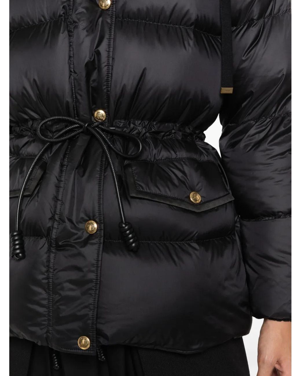 Moncler Black Diaphane Quilted Drawstring Jacket