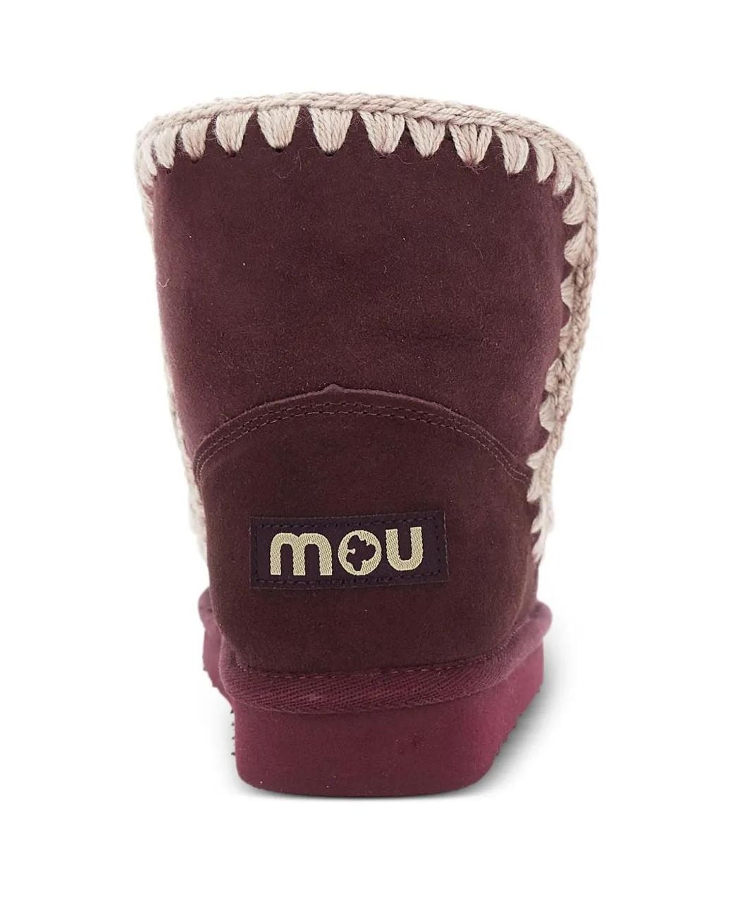 Mou Purple Crochet-Trimmed Suede Boots