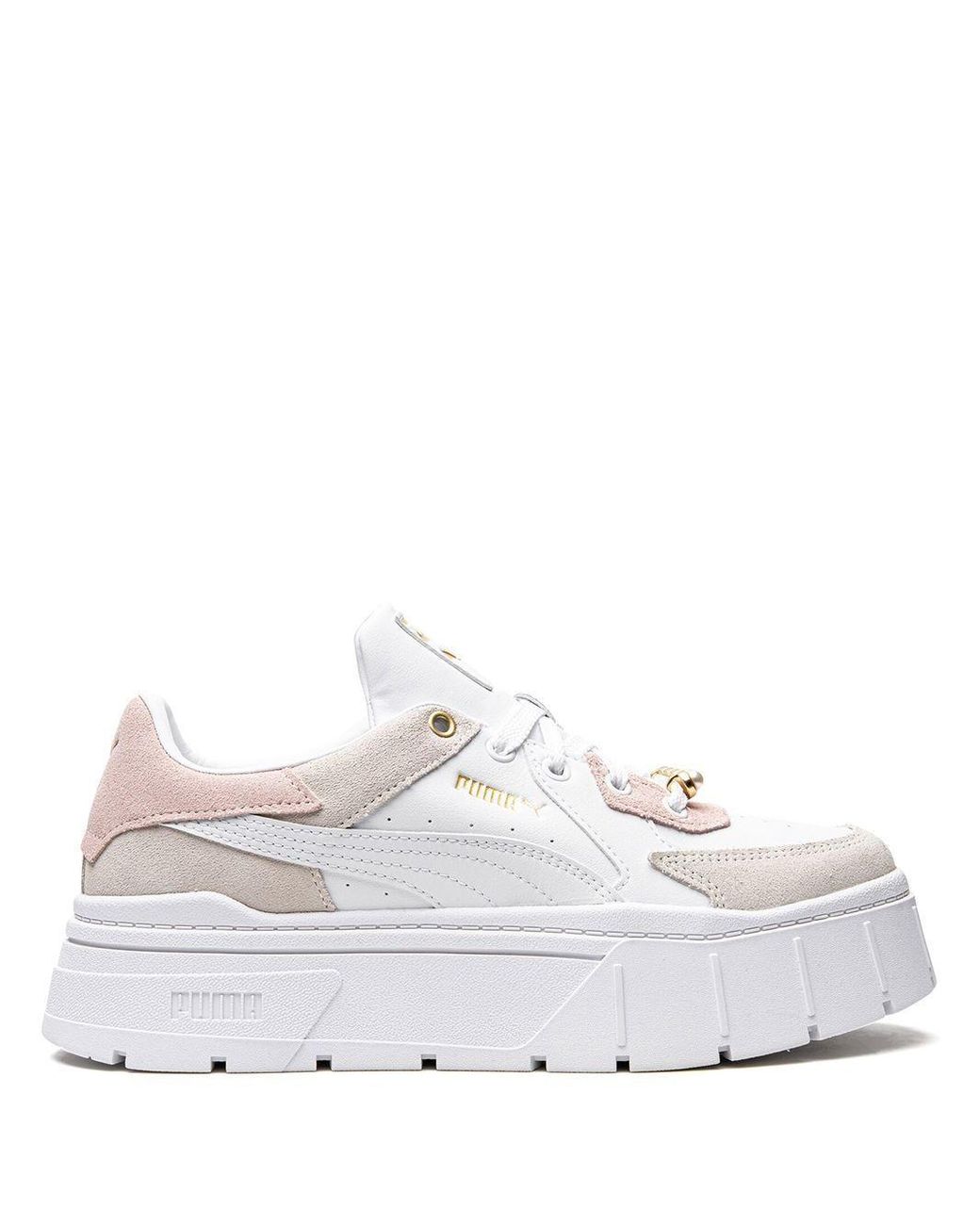 PUMA Mayze Stack Nu Pearl Sneakers in White | Lyst
