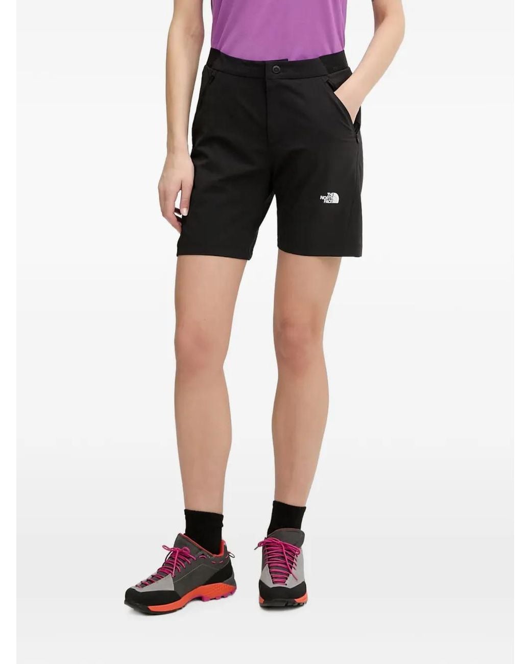 The North Face Black Logo-Print Zip-Pocket Shorts