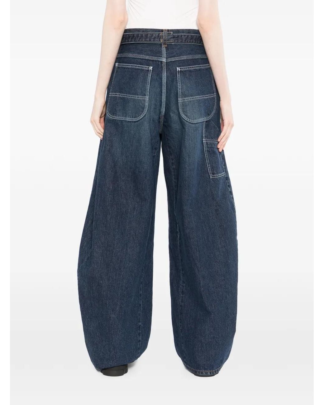 Sacai Blue Wide-Leg Denim Jeans