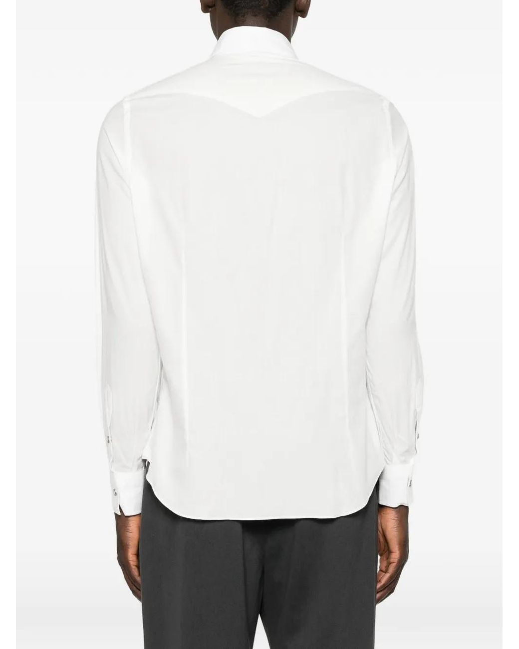 Eleventy White Western-Style Panelled Shirt for men