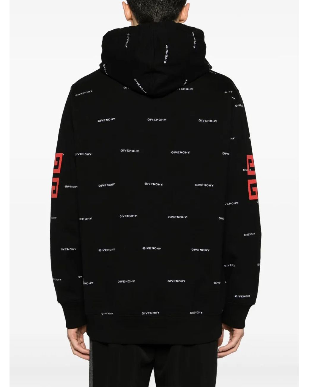 Givenchy Black 4G-Print Cotton Hoodie for men