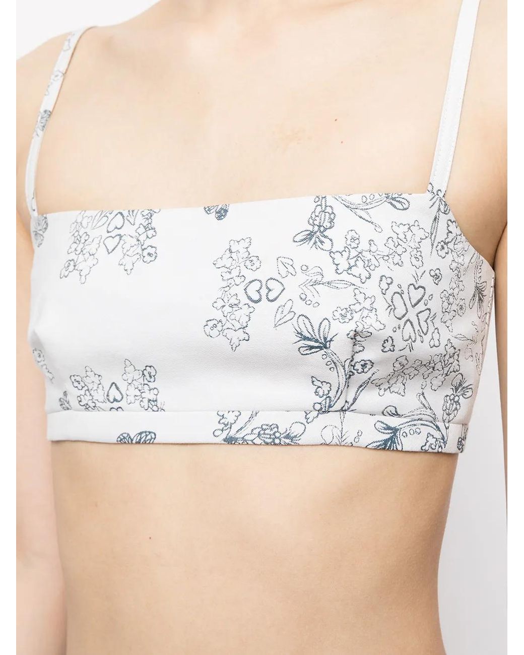 Macgraw White Abbey Printed Crop Top