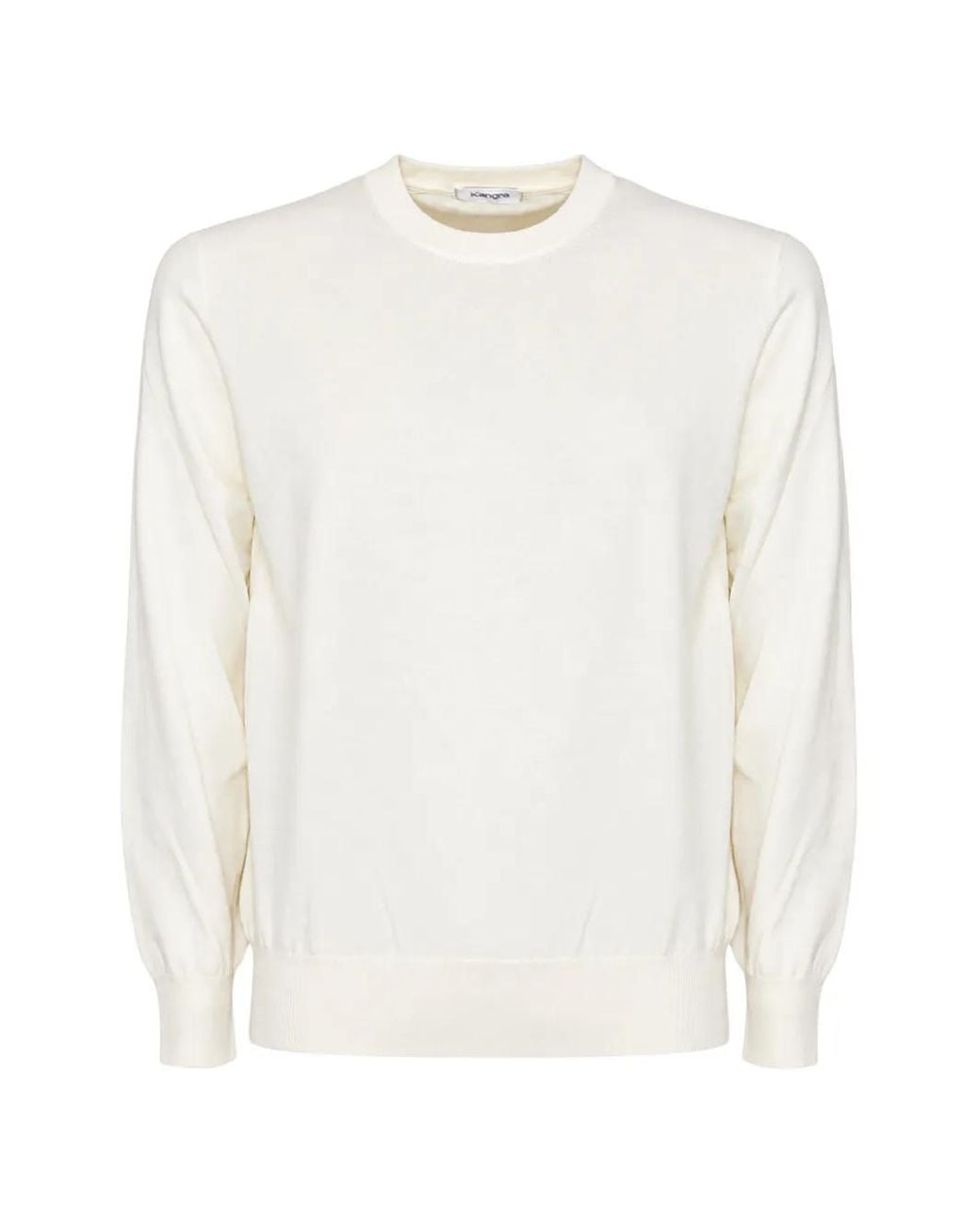 Kangra White Crew-Neck Ribbed-Trim Sweater for men