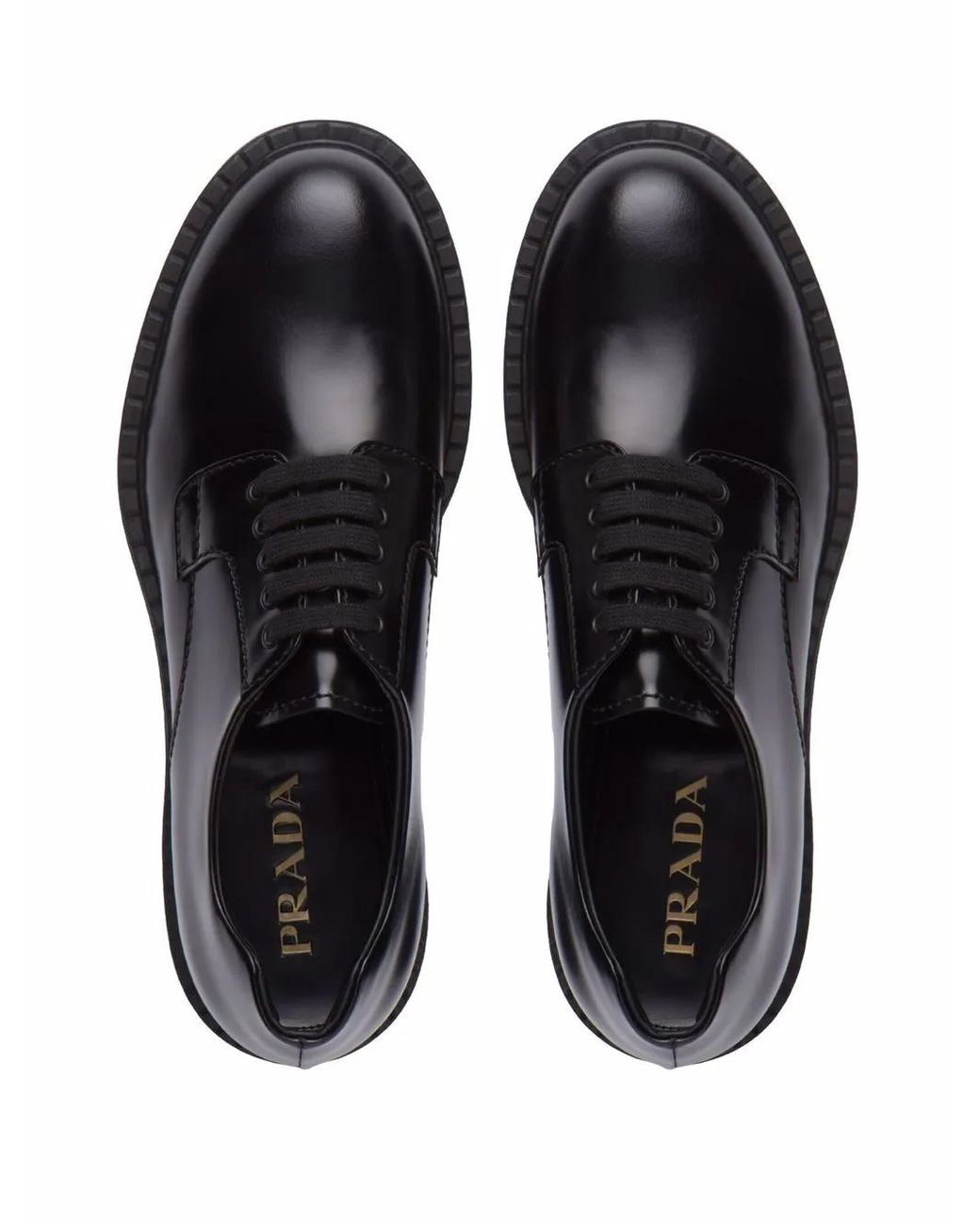 Prada Black Lace-up Derby Shoes for men