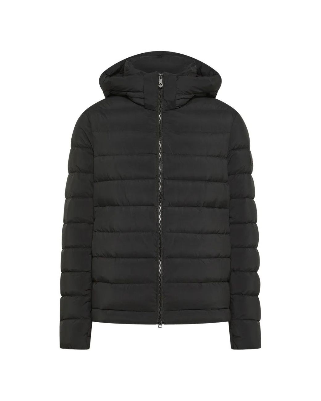 Peuterey Black Quilted Hooded Coat for men