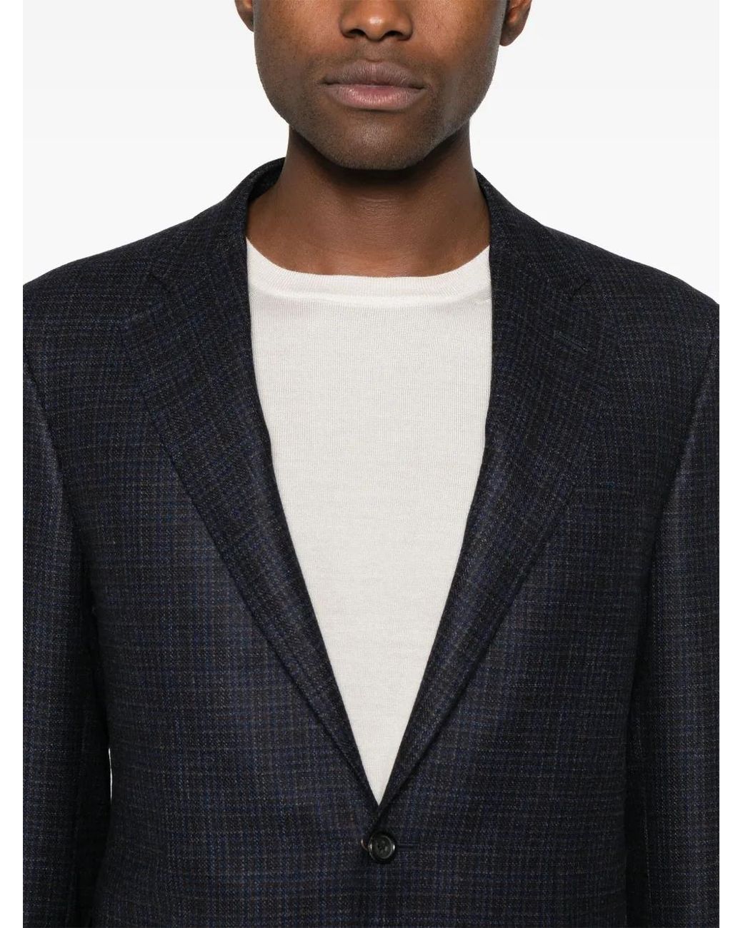 Canali Geruite Blazer in het Black voor heren