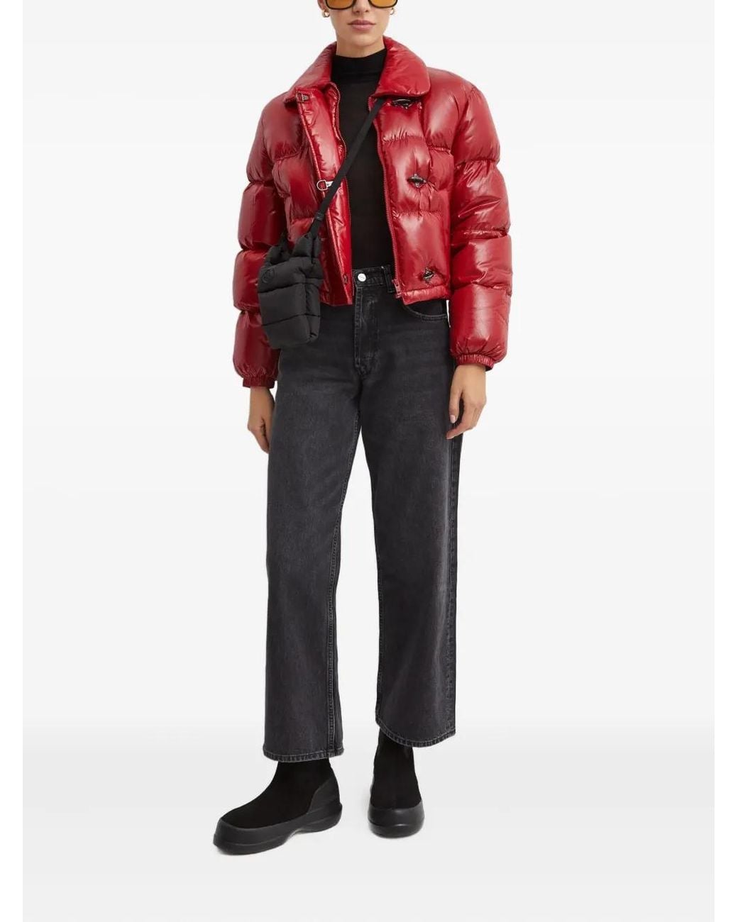 Fay Red Quilted Puffer Jacket