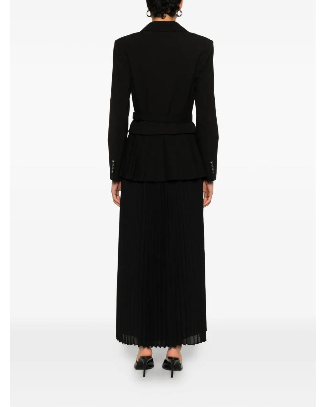 Jonathan Simkhai Black Alexandra Double-Breasted Pleated Midi Dress