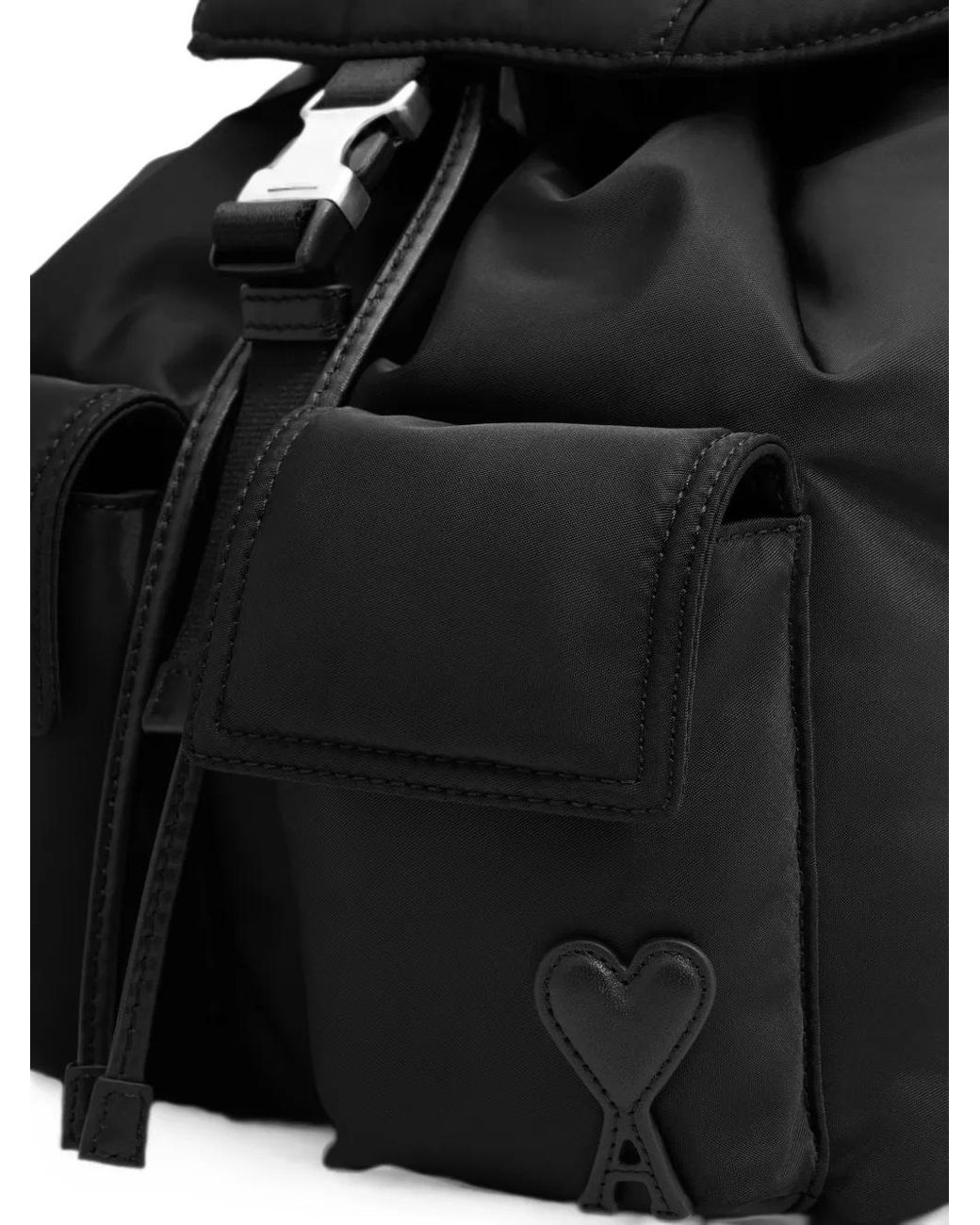 AMI Black Marcel Small Nylon Backpack