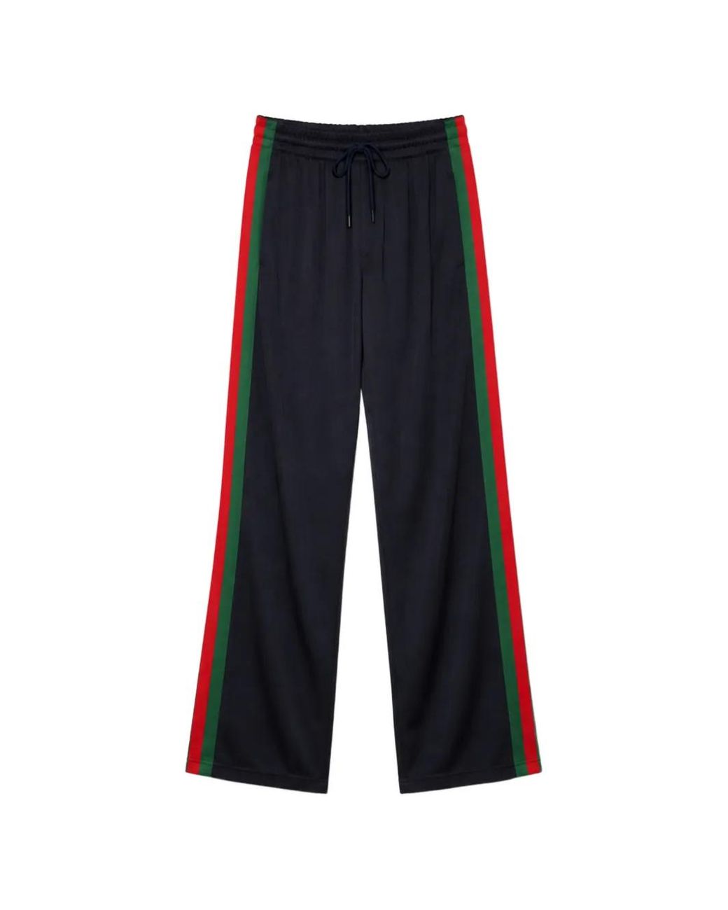 Gucci Blue Silk Cotton Sportswear Pants With Web for men