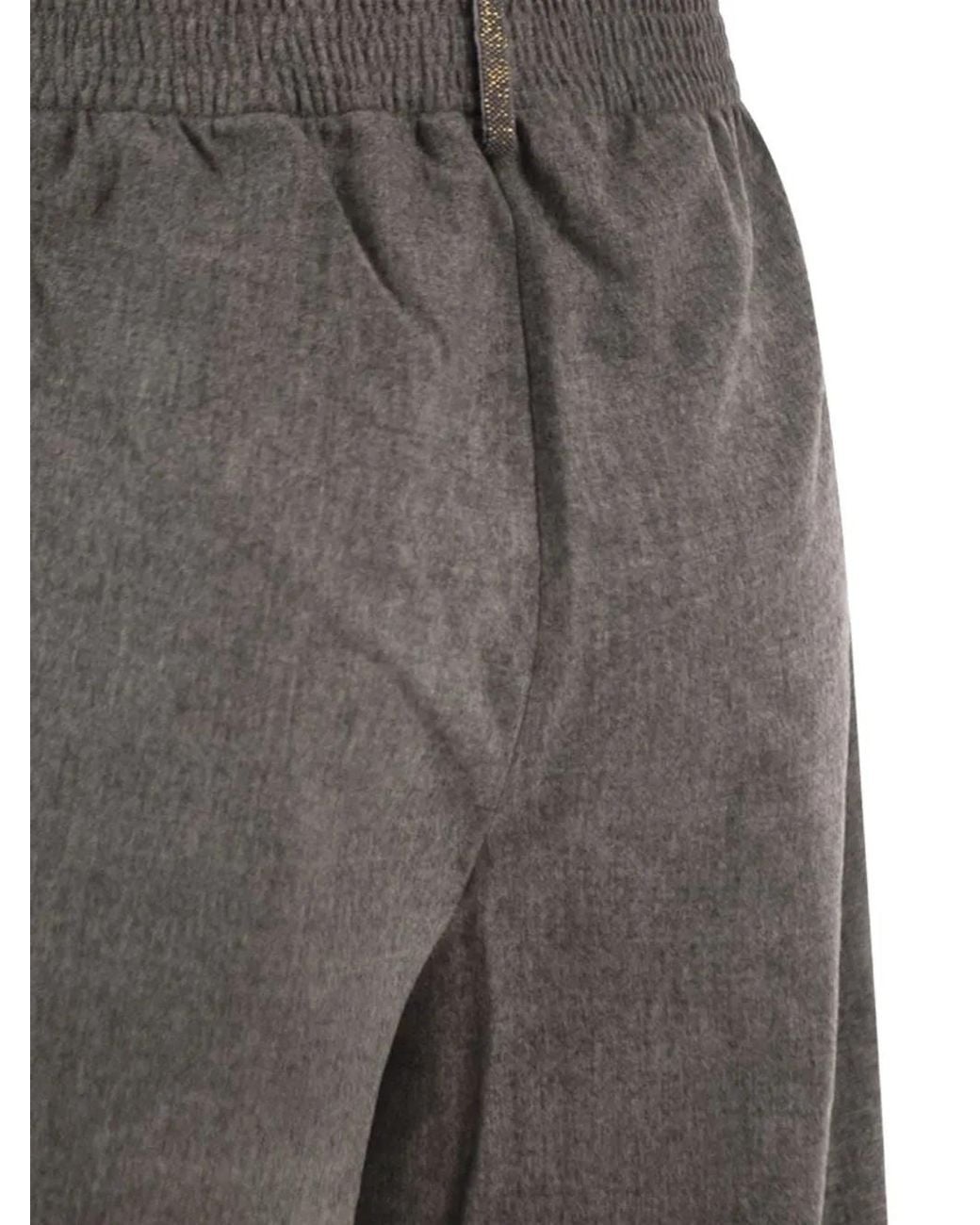 Fabiana Filippi Gray Elasticated-Waistband Wide-Leg Trousers