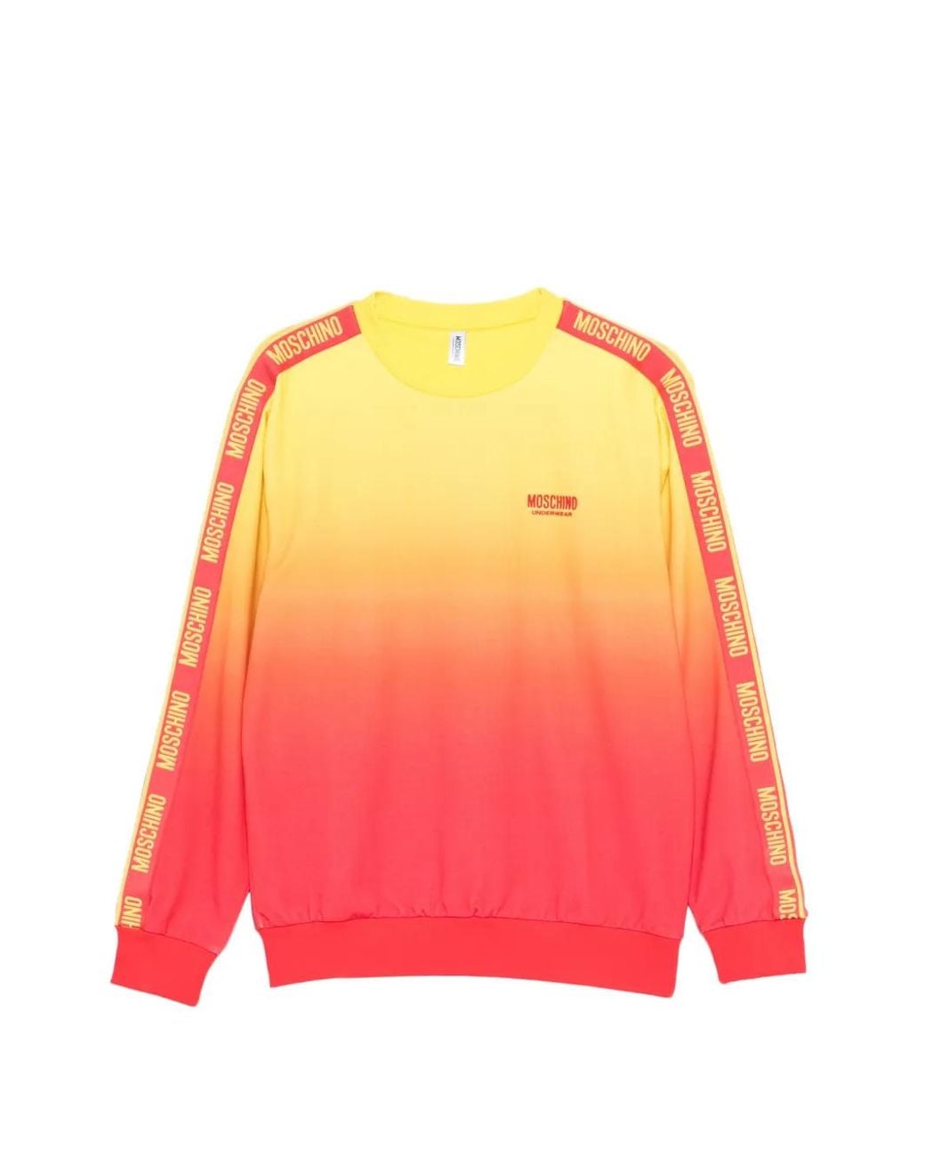 Moschino Pink Logo-Tape Gradient-Effect Sweatshirt for men