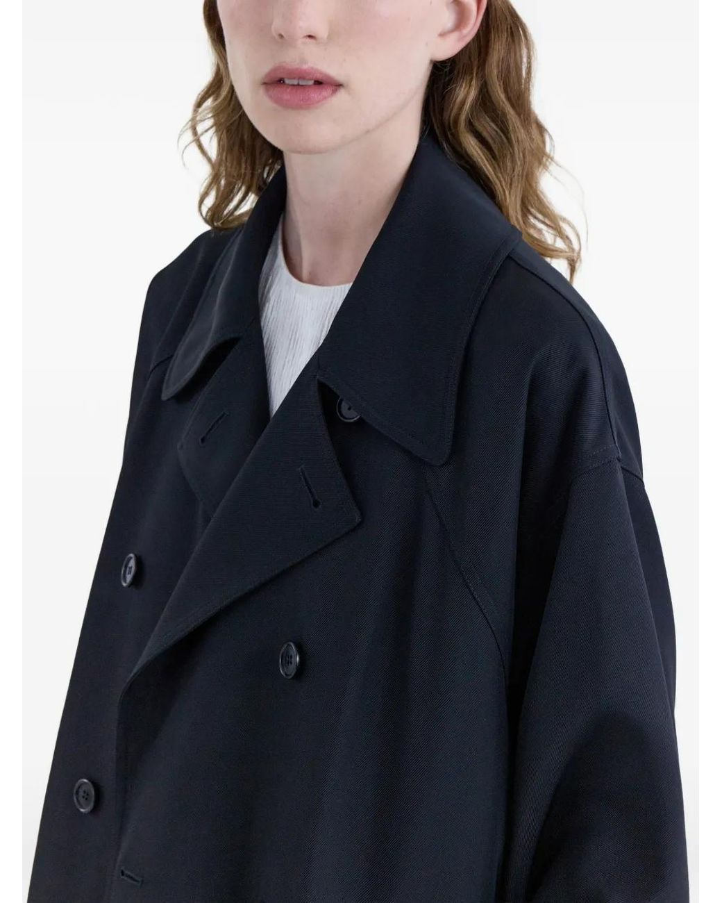 FFORME Blue Leonie Double-Breasted Trench Coat