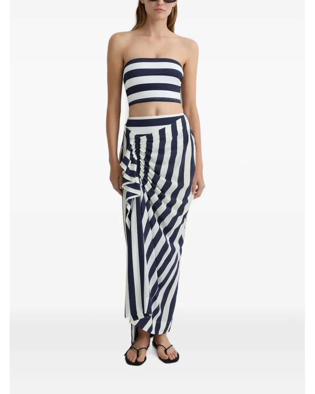 Bondi Born Blue Haut De Bikini Bandeau Stella À Rayures