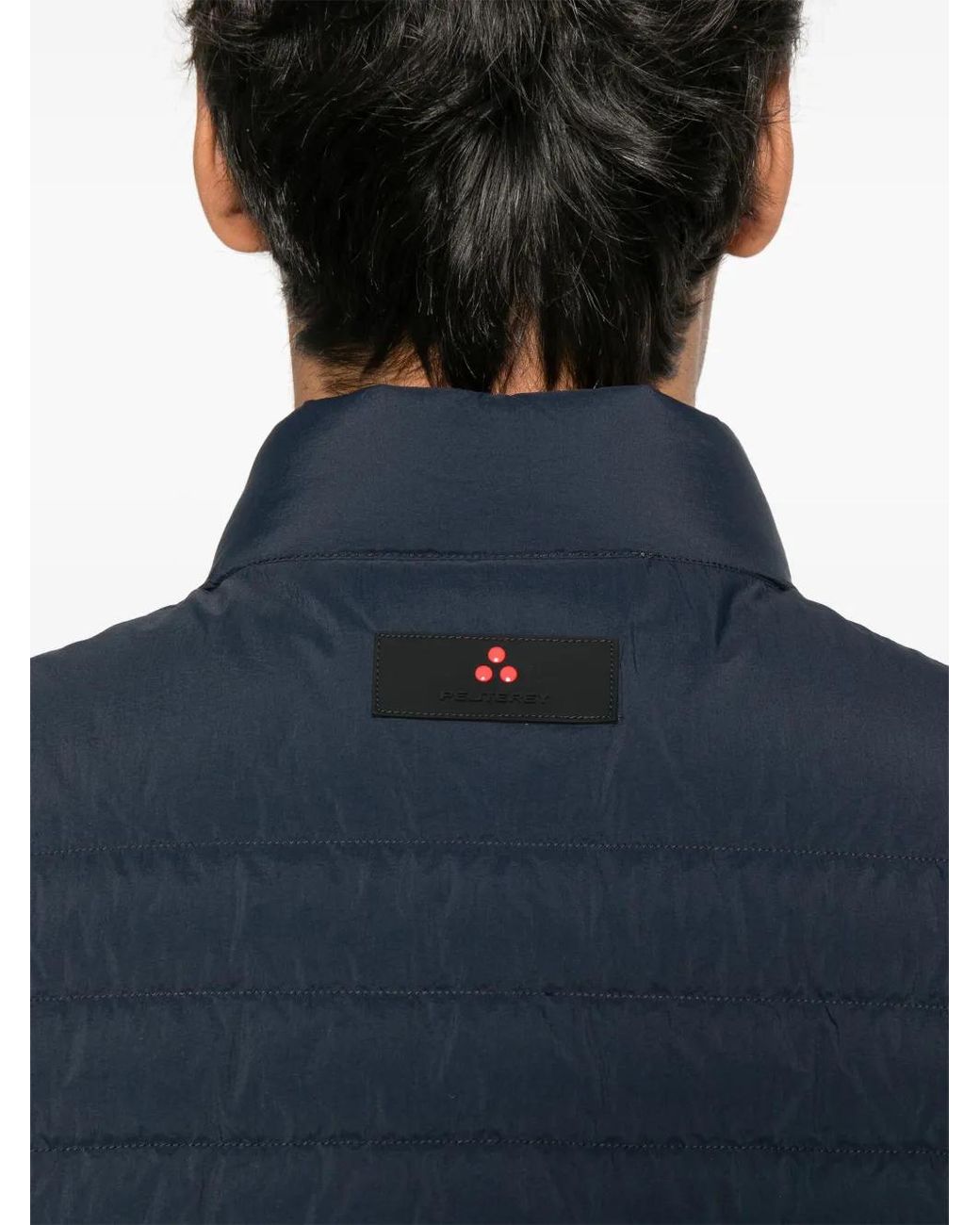 Peuterey Blue Quilted Jacket With High Collar for men