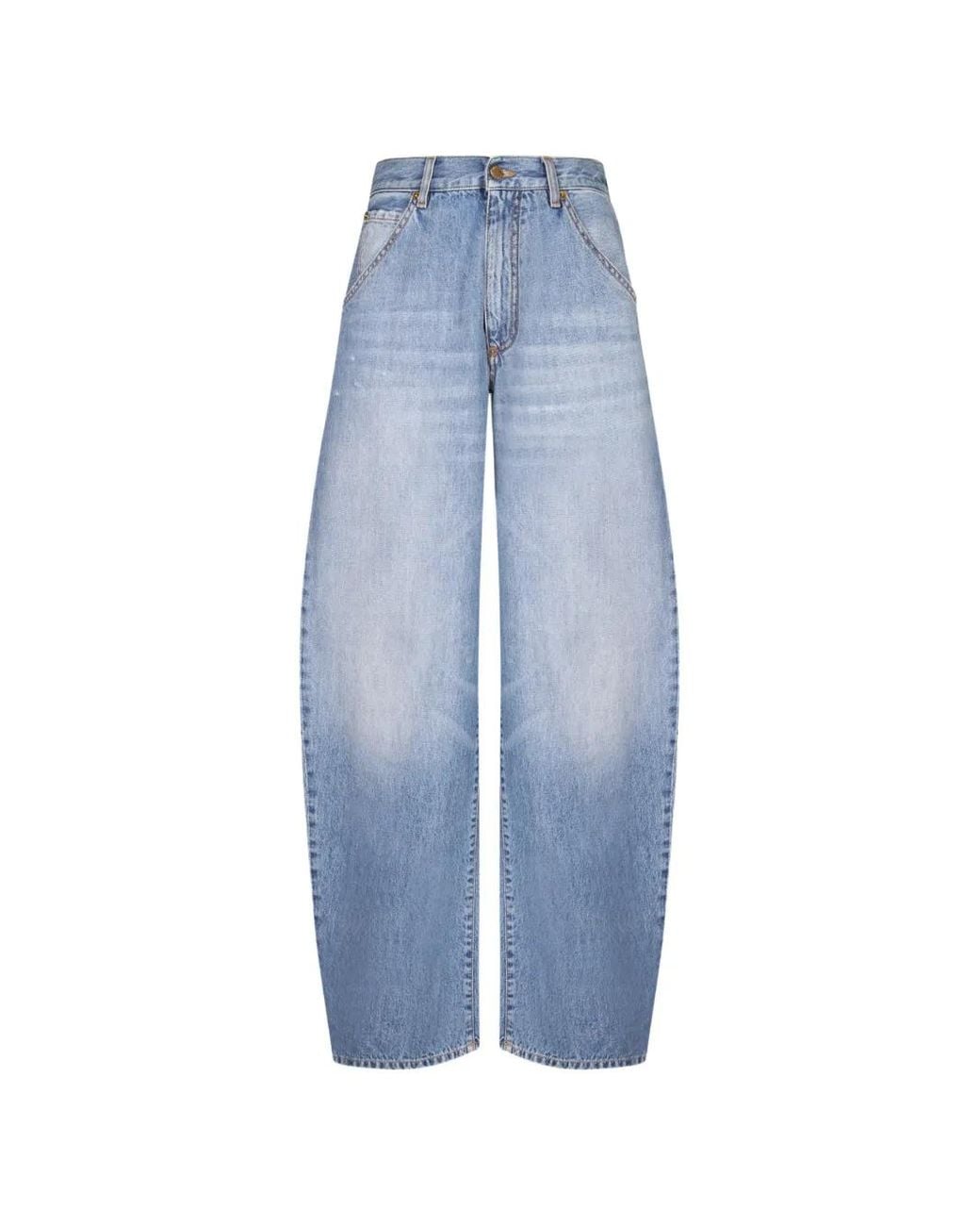 DARKPARK Blue Faded Barrel-Leg Jeans