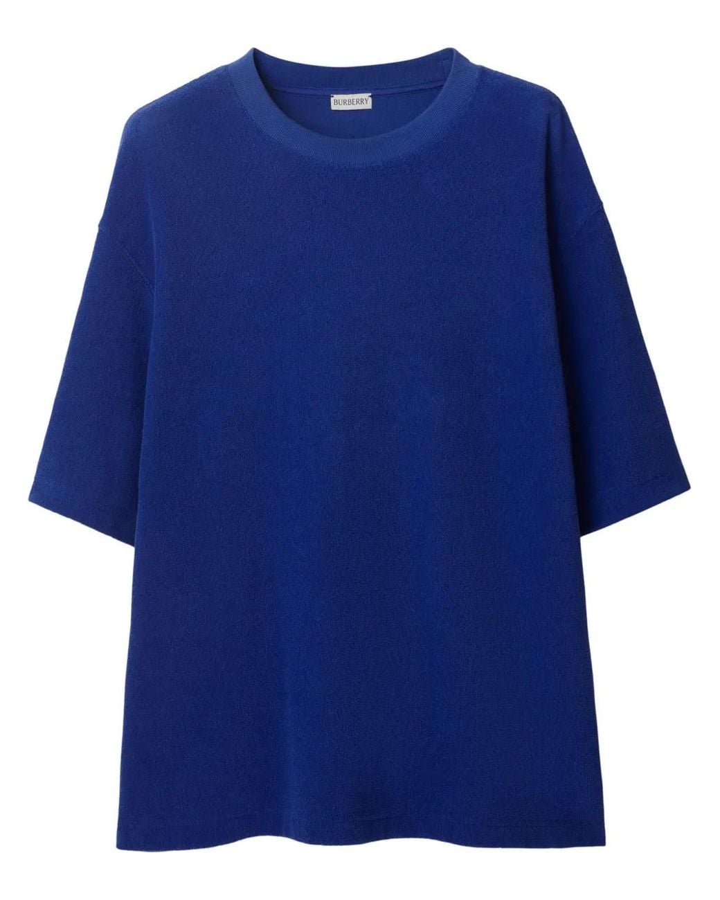 Burberry Blue Ekd-Motif Towelling T-Shirt for men