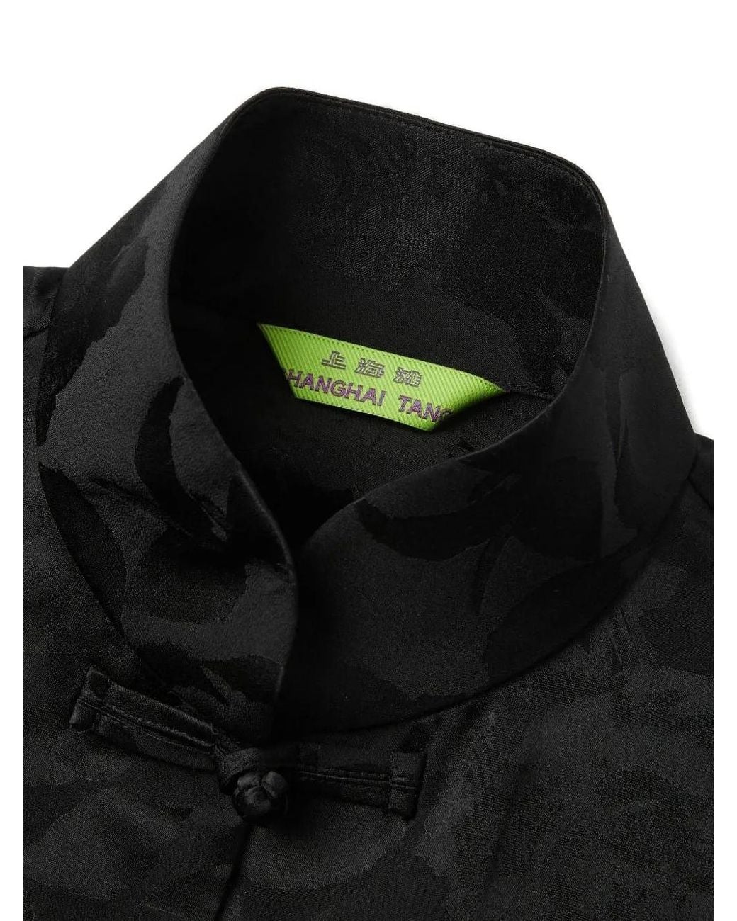 Shanghai Tang Black Jacquard Blouse
