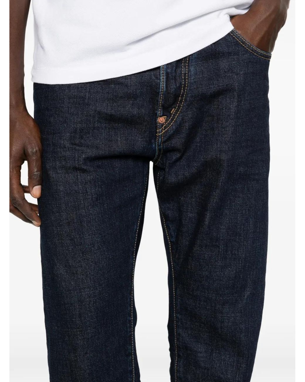DSquared² Blue Dark Straight-Leg Denim Jeans for men