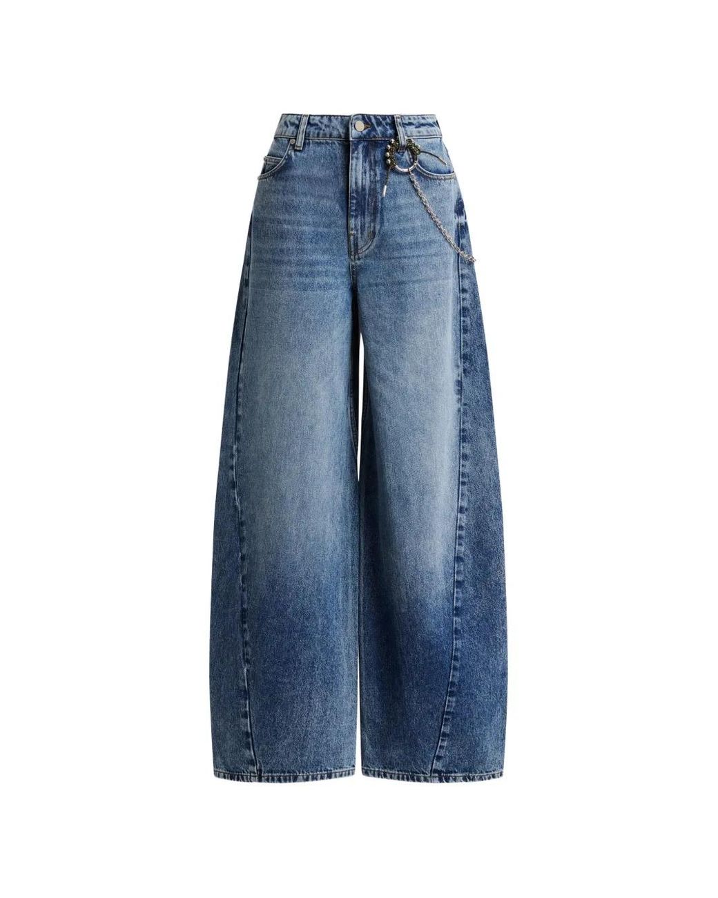 Essentiel Antwerp Blue Twisted-Seam Barrel-Leg Jeans