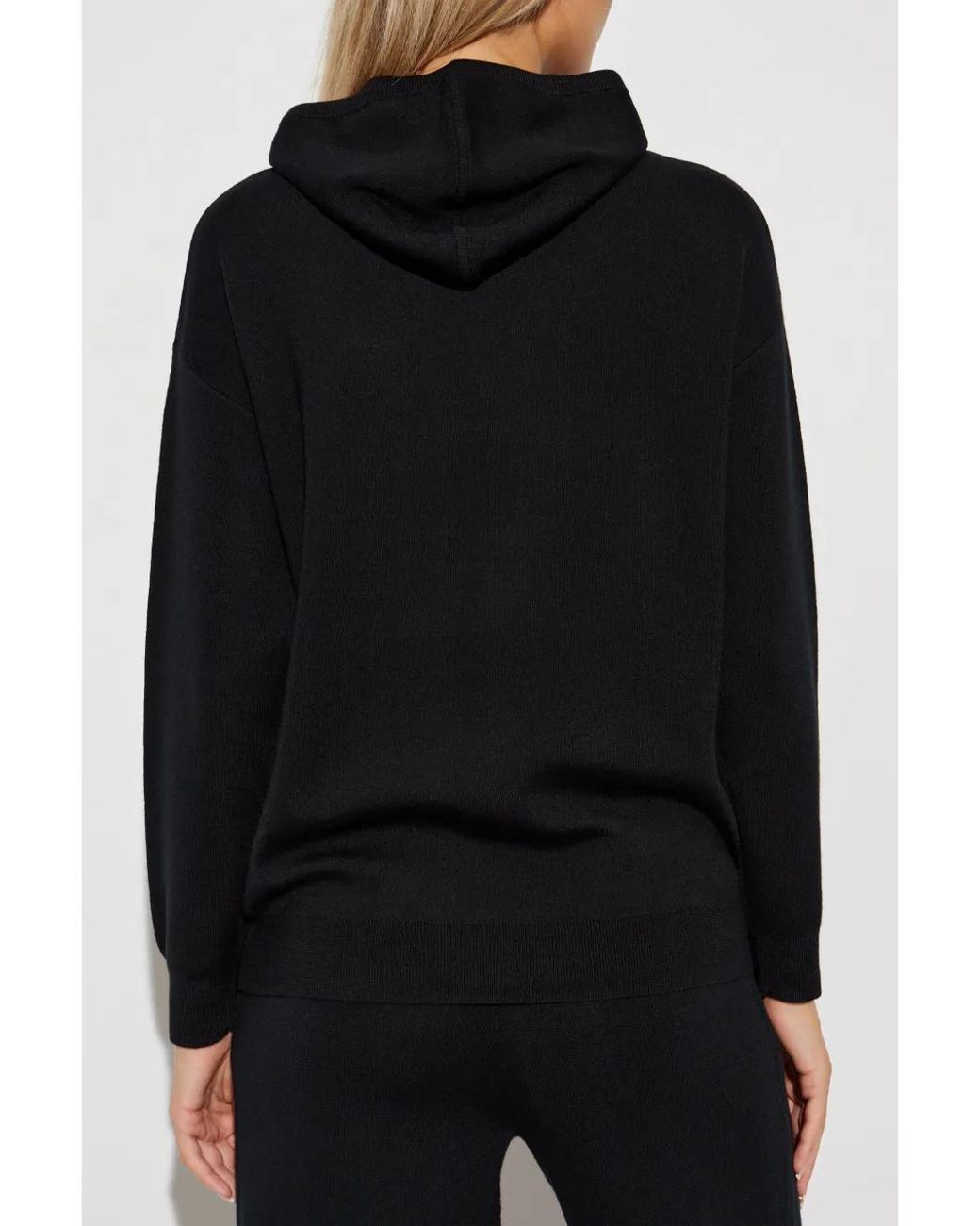 Max Mara Blue Logo-Embroidered Cashmere Hoodie