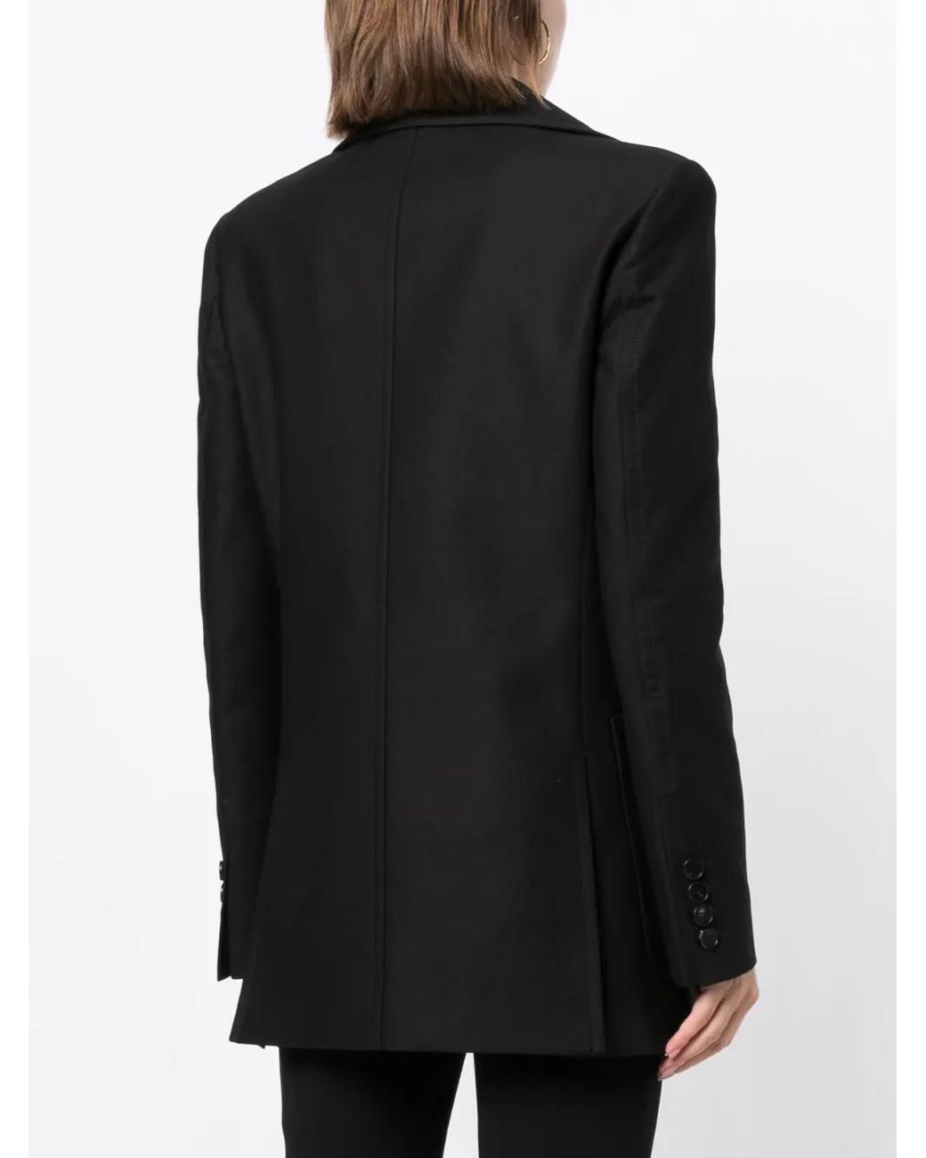 Goen.J Black Notched-Lapels Single-Breasted Blazer