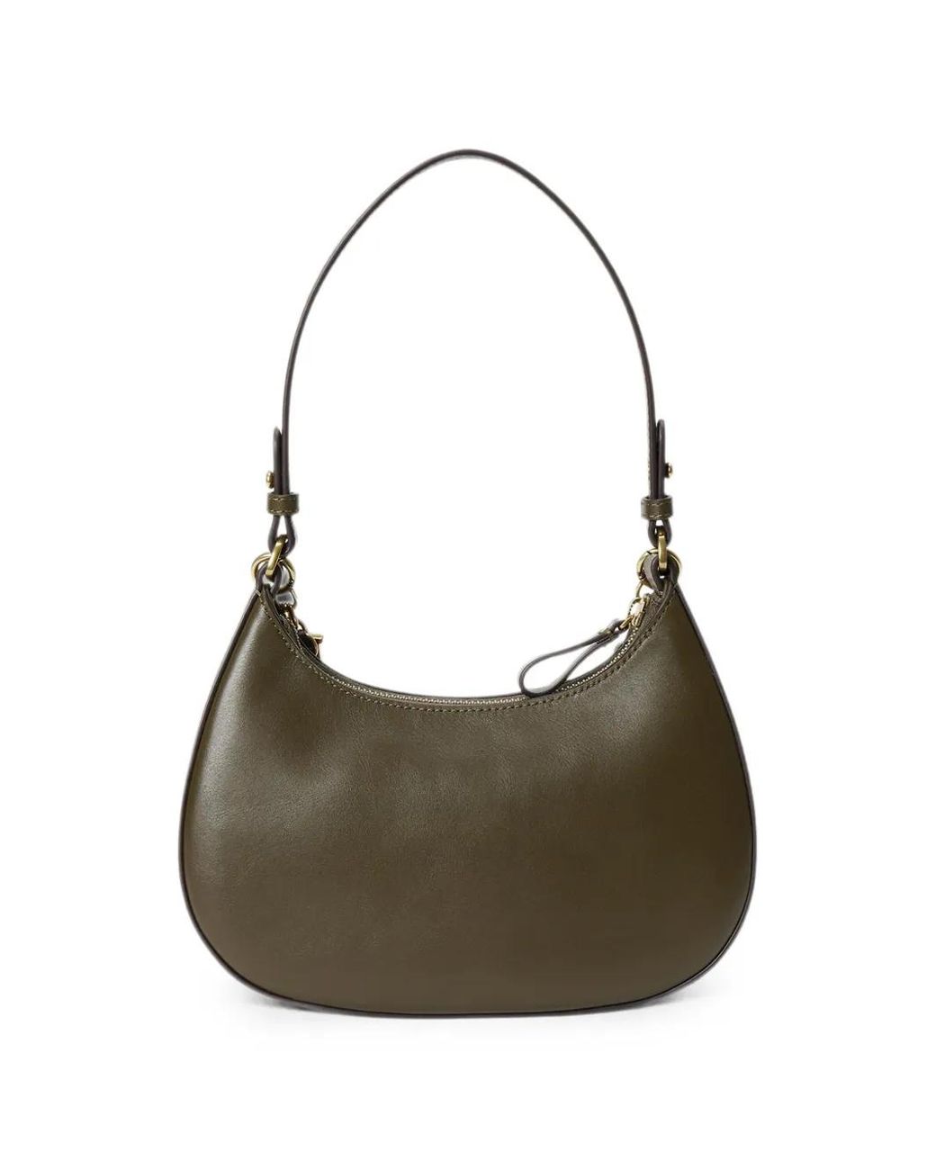Ralph Lauren Gray Medium Marcy Leather Shoulder Bag